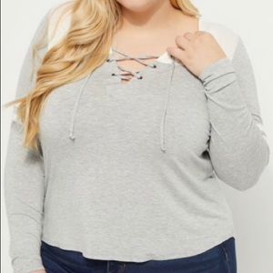 Rue 21 plus lace up tee